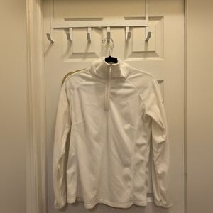 Women's White Fleece Pullover